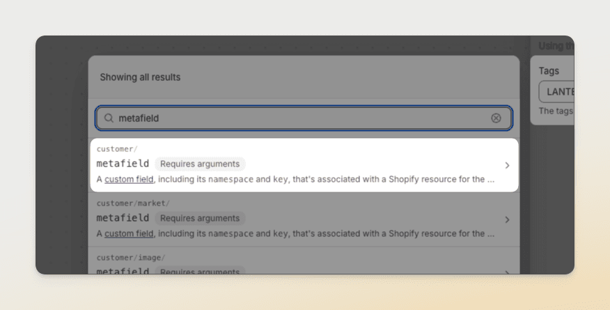 Selecting the Loyalty Tier metafield